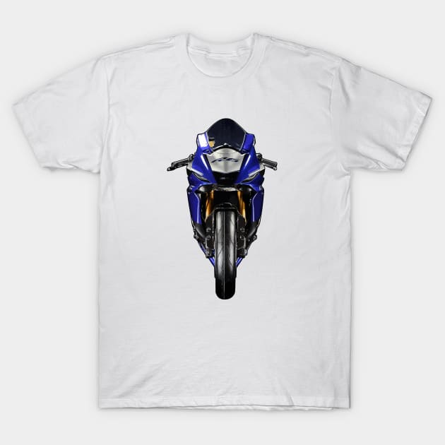 YZF R6 Bike Front View Illustration T-Shirt by KAM Std